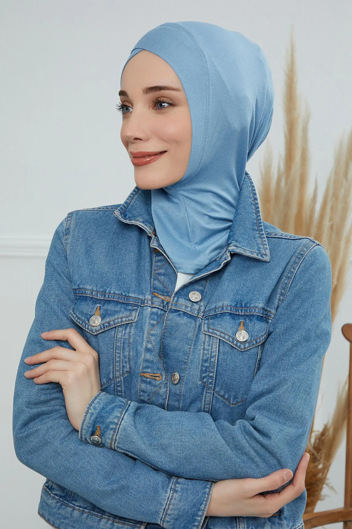 Minimalist Design Cotton Under Scarf Bonnet, Soft and Breathable Inner Hijab Cap, Easy Wear Cotton Bonnet Turban Ninja Cap,TB-4