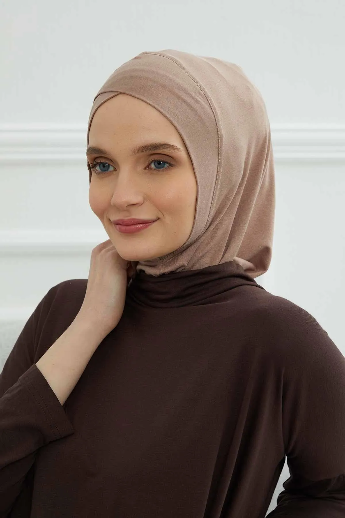 Minimalist Design Cotton Under Scarf Bonnet, Soft and Breathable Inner Hijab Cap, Easy Wear Cotton Bonnet Turban Ninja Cap,TB-4