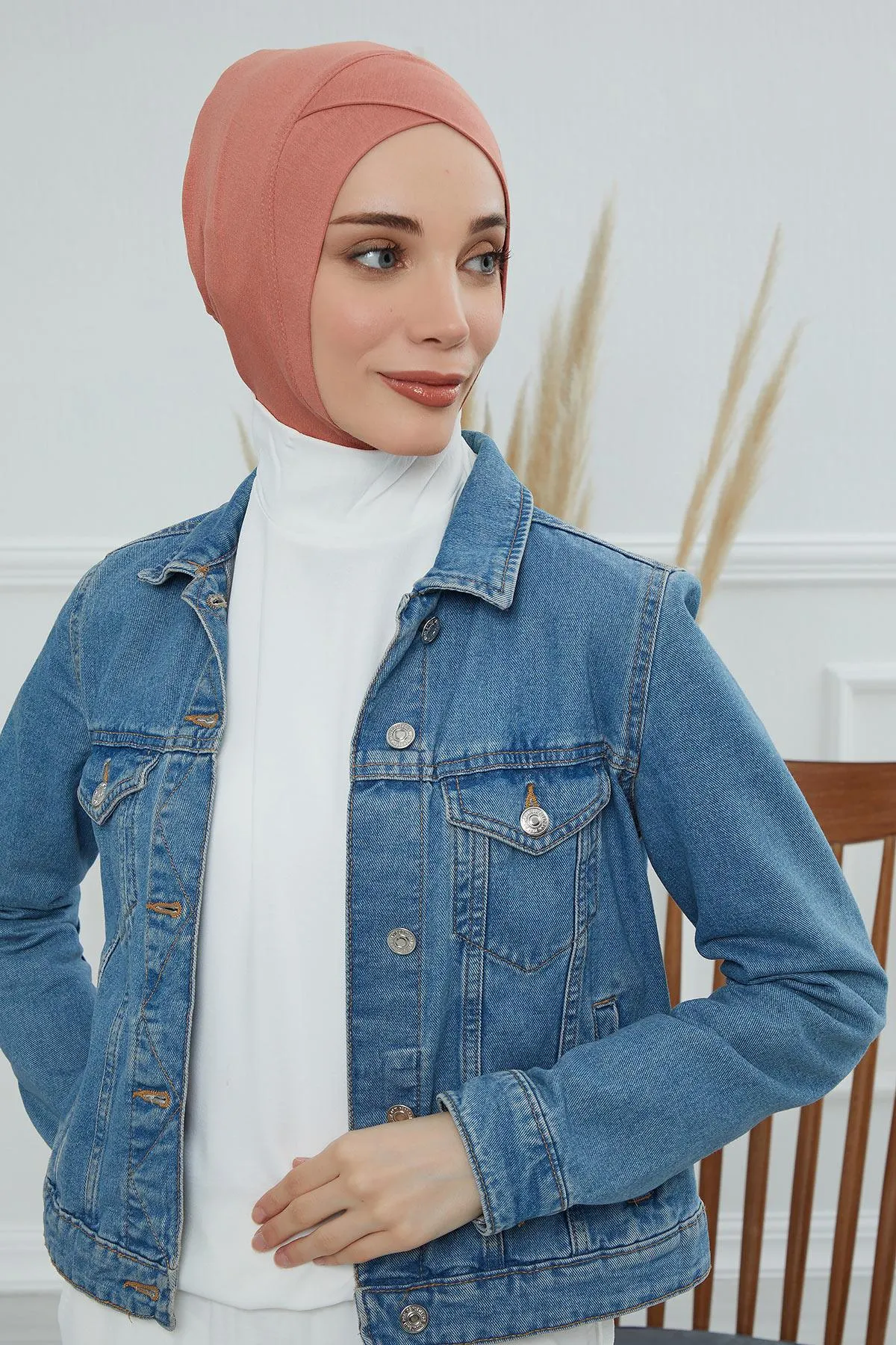Minimalist Design Cotton Under Scarf Bonnet, Soft and Breathable Inner Hijab Cap, Easy Wear Cotton Bonnet Turban Ninja Cap,TB-4