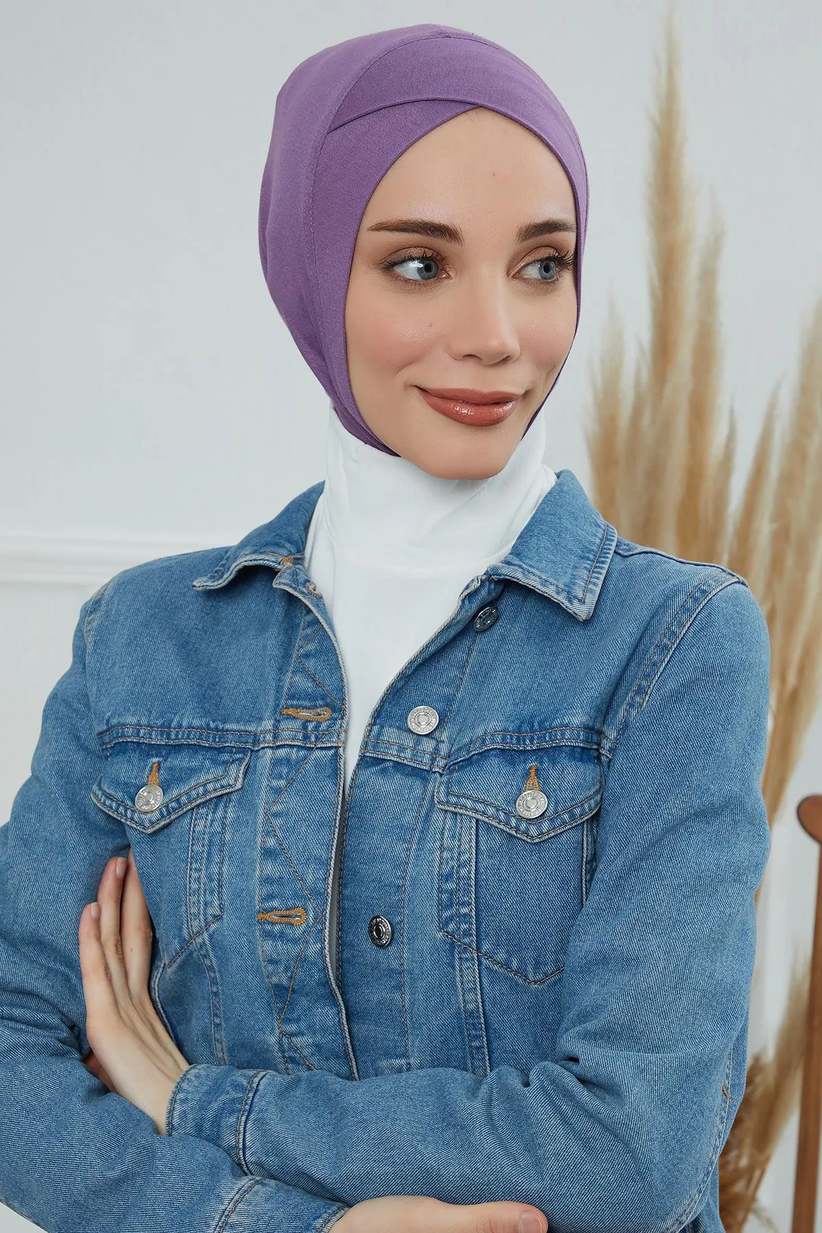 Minimalist Design Cotton Under Scarf Bonnet, Soft and Breathable Inner Hijab Cap, Easy Wear Cotton Bonnet Turban Ninja Cap,TB-4