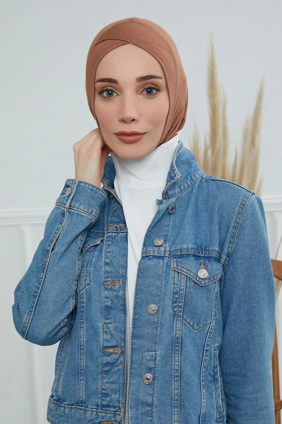 Minimalist Design Cotton Under Scarf Bonnet, Soft and Breathable Inner Hijab Cap, Easy Wear Cotton Bonnet Turban Ninja Cap,TB-4