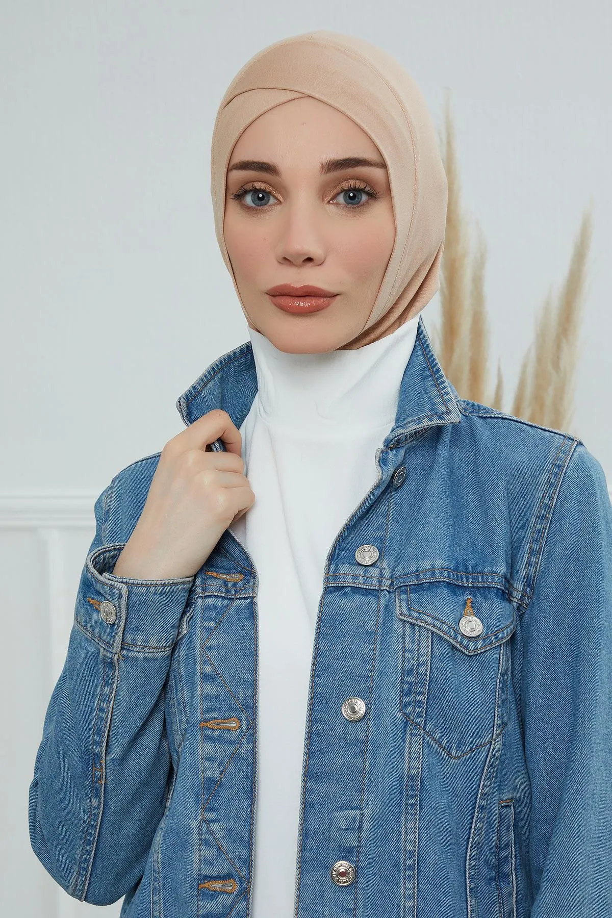 Minimalist Design Cotton Under Scarf Bonnet, Soft and Breathable Inner Hijab Cap, Easy Wear Cotton Bonnet Turban Ninja Cap,TB-4