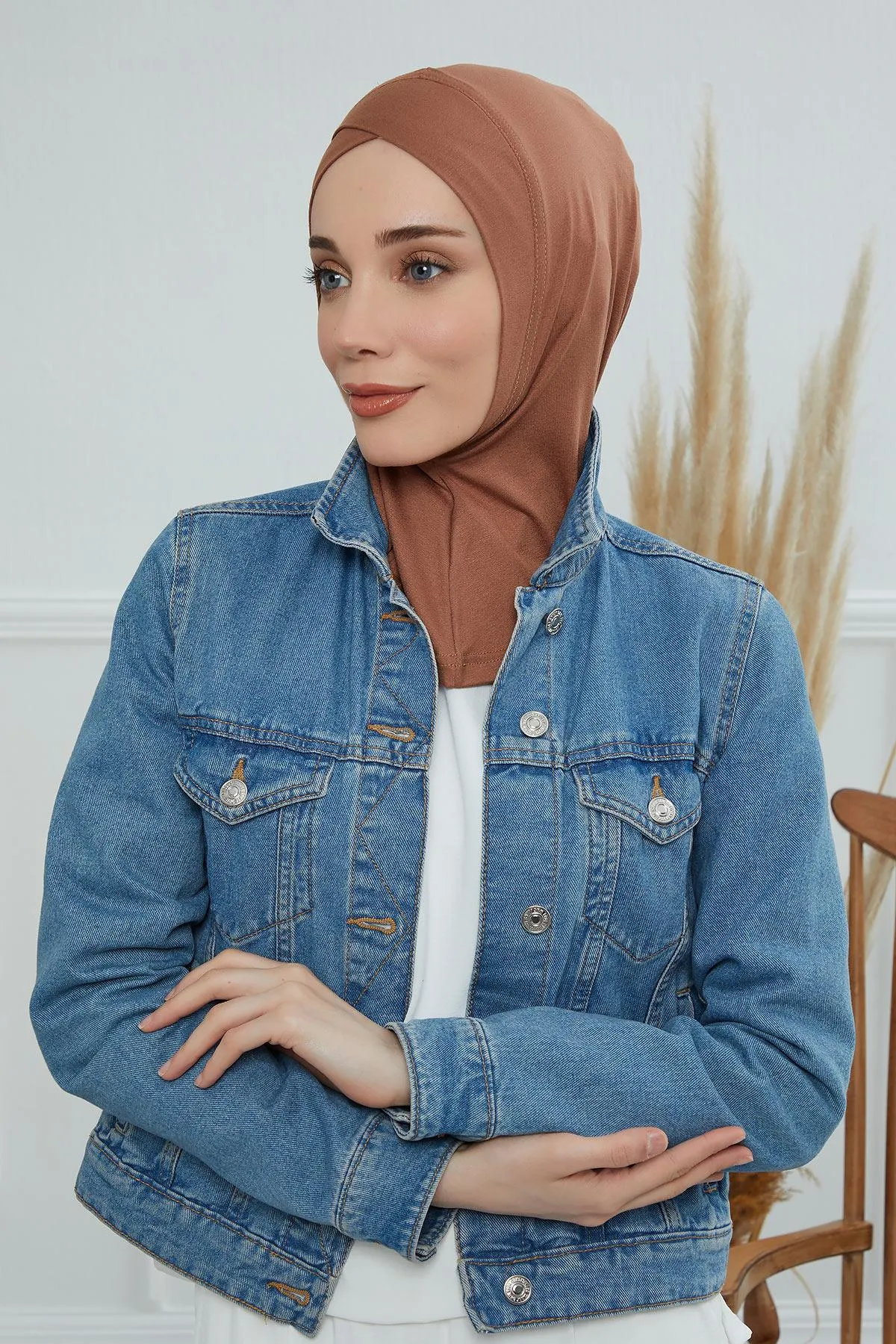 Minimalist Design Cotton Under Scarf Bonnet, Soft and Breathable Inner Hijab Cap, Easy Wear Cotton Bonnet Turban Ninja Cap,TB-4