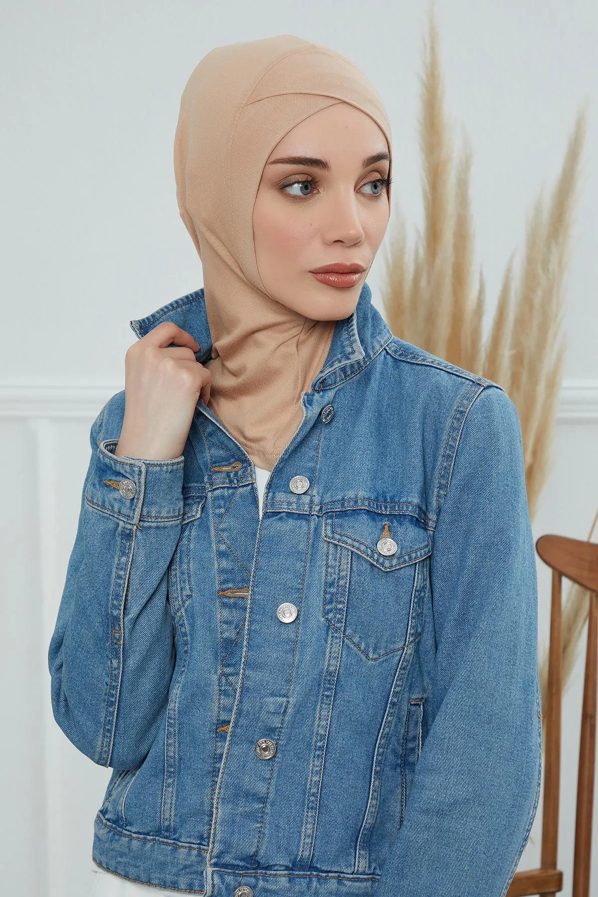 Minimalist Design Cotton Under Scarf Bonnet, Soft and Breathable Inner Hijab Cap, Easy Wear Cotton Bonnet Turban Ninja Cap,TB-4
