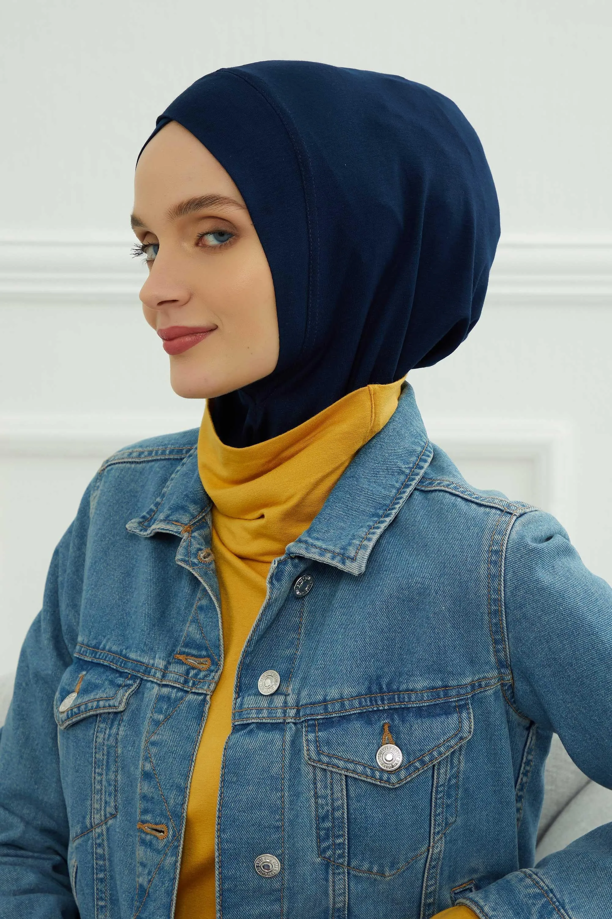 Minimalist Design Cotton Under Scarf Bonnet, Soft and Breathable Inner Hijab Cap, Easy Wear Cotton Bonnet Turban Ninja Cap,TB-4