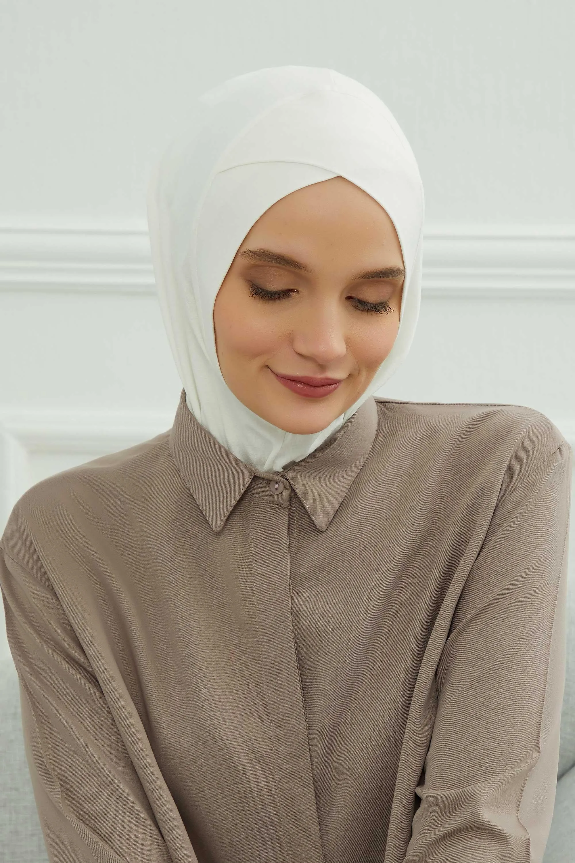 Minimalist Design Cotton Under Scarf Bonnet, Soft and Breathable Inner Hijab Cap, Easy Wear Cotton Bonnet Turban Ninja Cap,TB-4