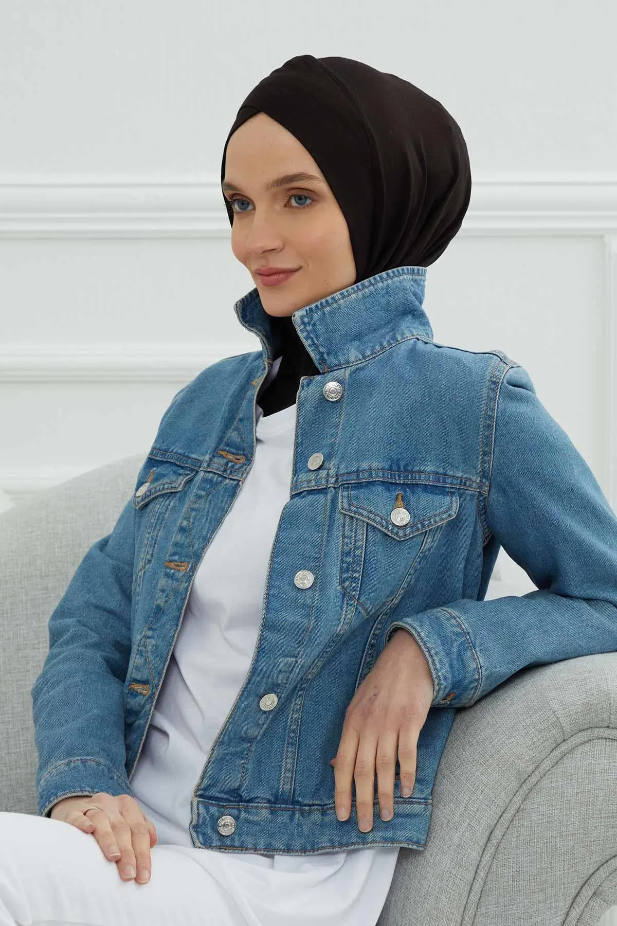 Minimalist Design Cotton Under Scarf Bonnet, Soft and Breathable Inner Hijab Cap, Easy Wear Cotton Bonnet Turban Ninja Cap,TB-4