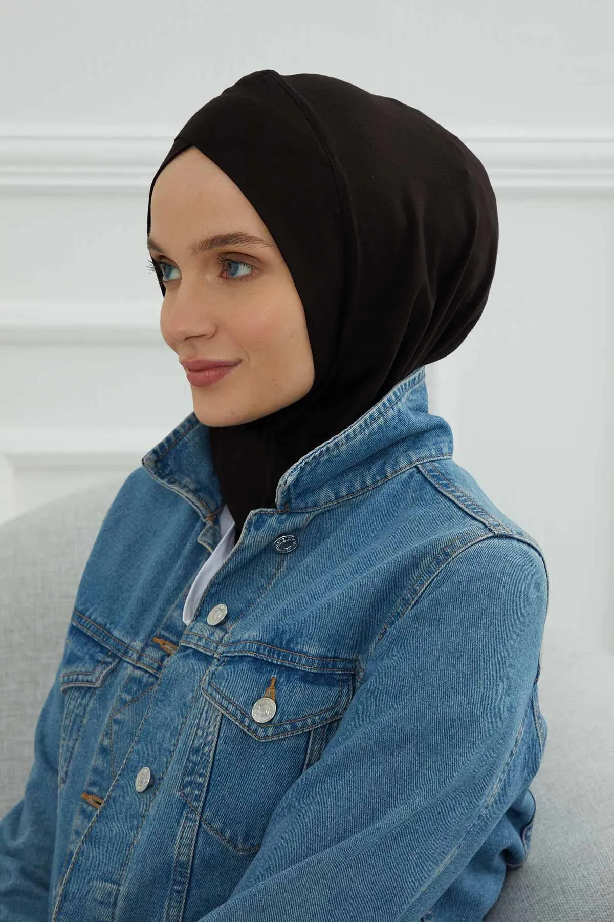 Minimalist Design Cotton Under Scarf Bonnet, Soft and Breathable Inner Hijab Cap, Easy Wear Cotton Bonnet Turban Ninja Cap,TB-4