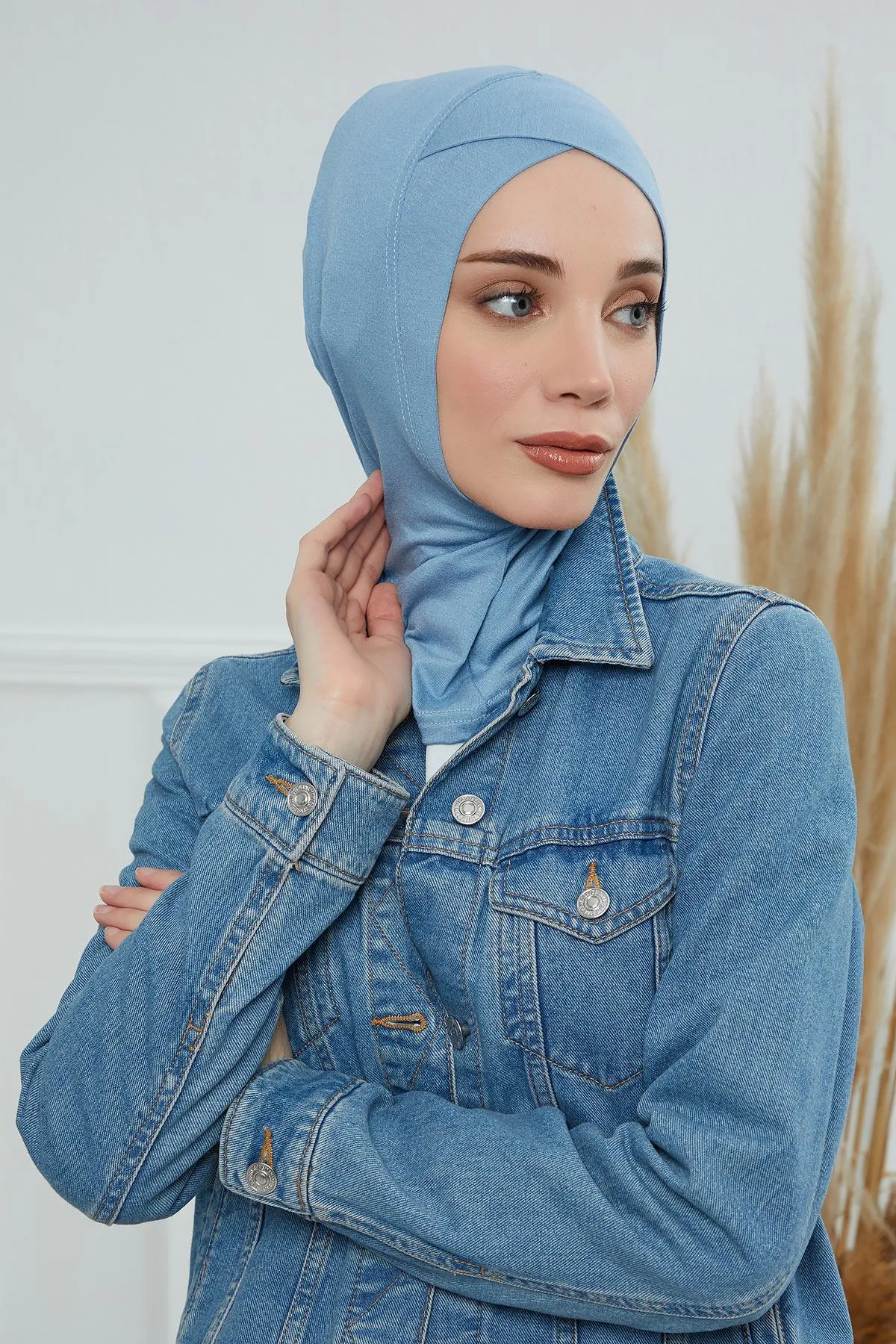 Minimalist Design Cotton Under Scarf Bonnet, Soft and Breathable Inner Hijab Cap, Easy Wear Cotton Bonnet Turban Ninja Cap,TB-4