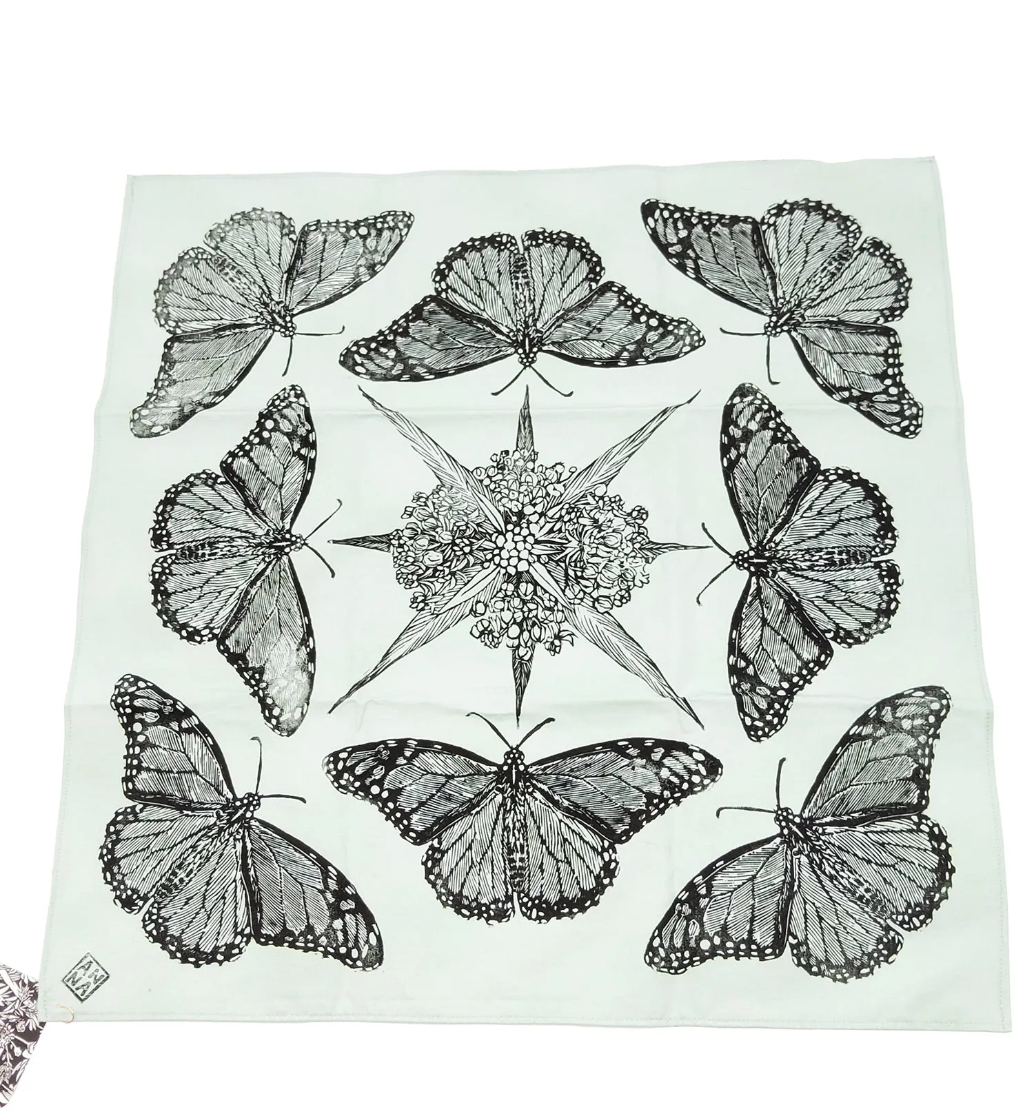 Monarch Black on Mint Bandana