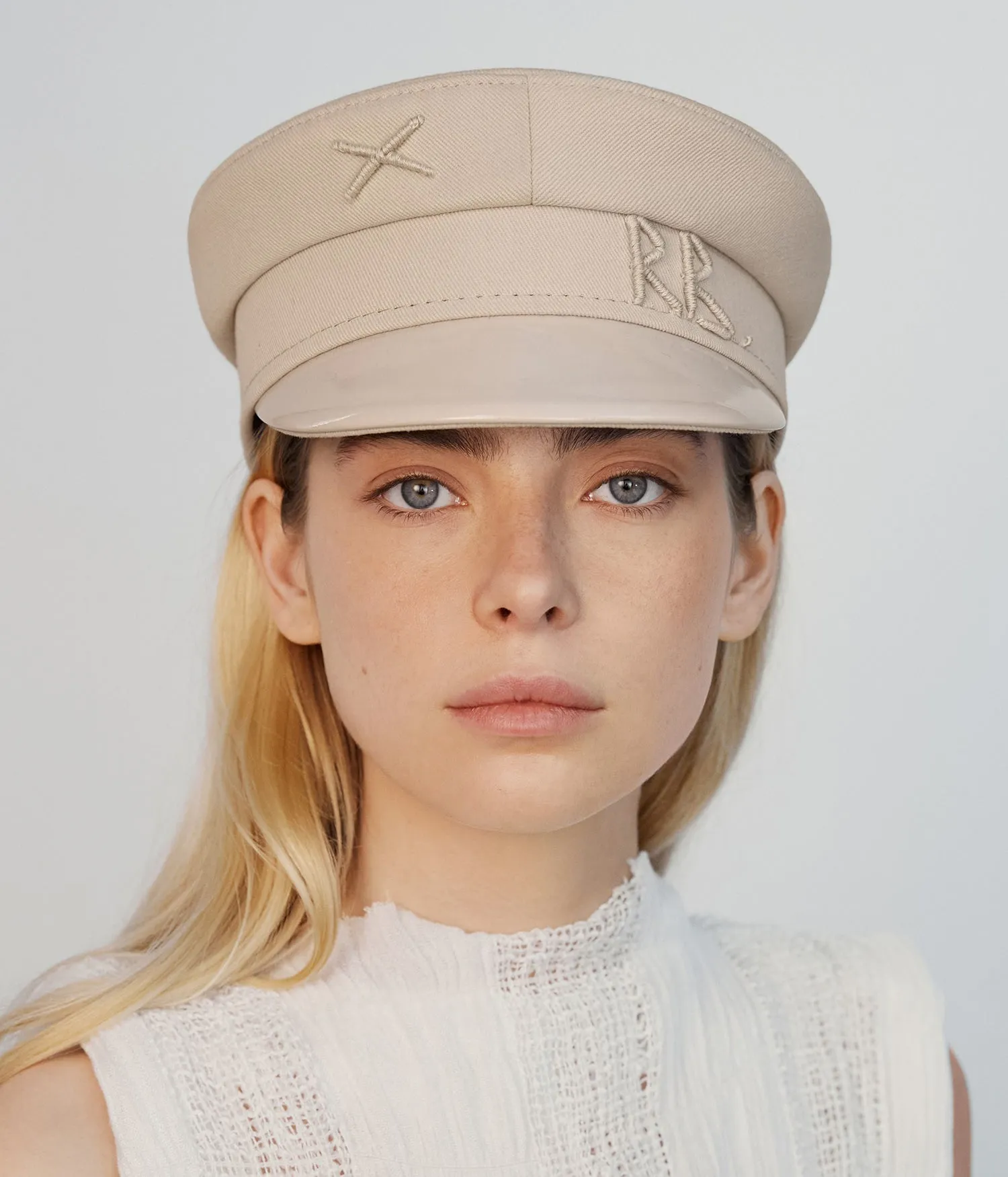 Monogram-Embellished Baker Boy Cap