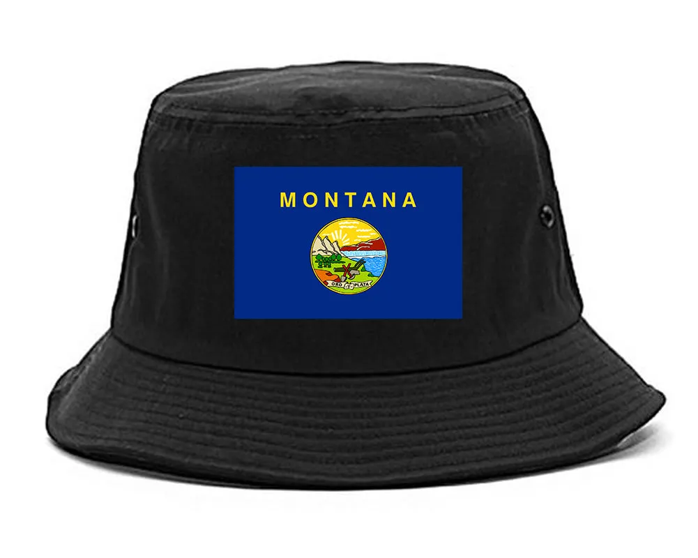 Montana State Flag MT Chest Mens Bucket Hat