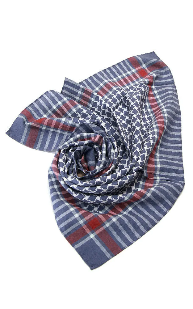 MSF1394 Navy Houndstooth Bandanna Scarf