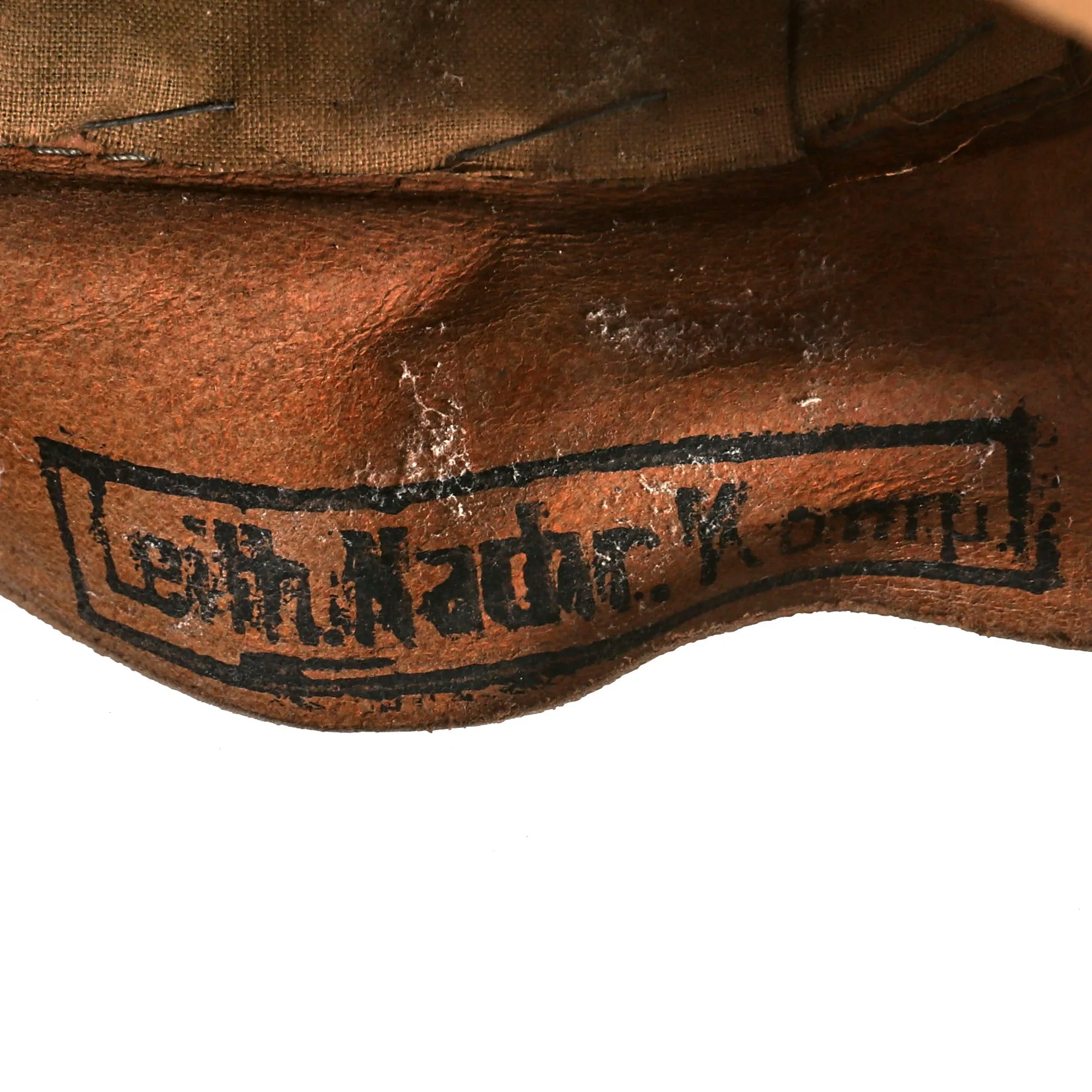 Original German WWII 1938 Dated Luftwaffe Signals Unit Marked EM/NCO Visor Cap by Franz Ritter - Size 56 ½