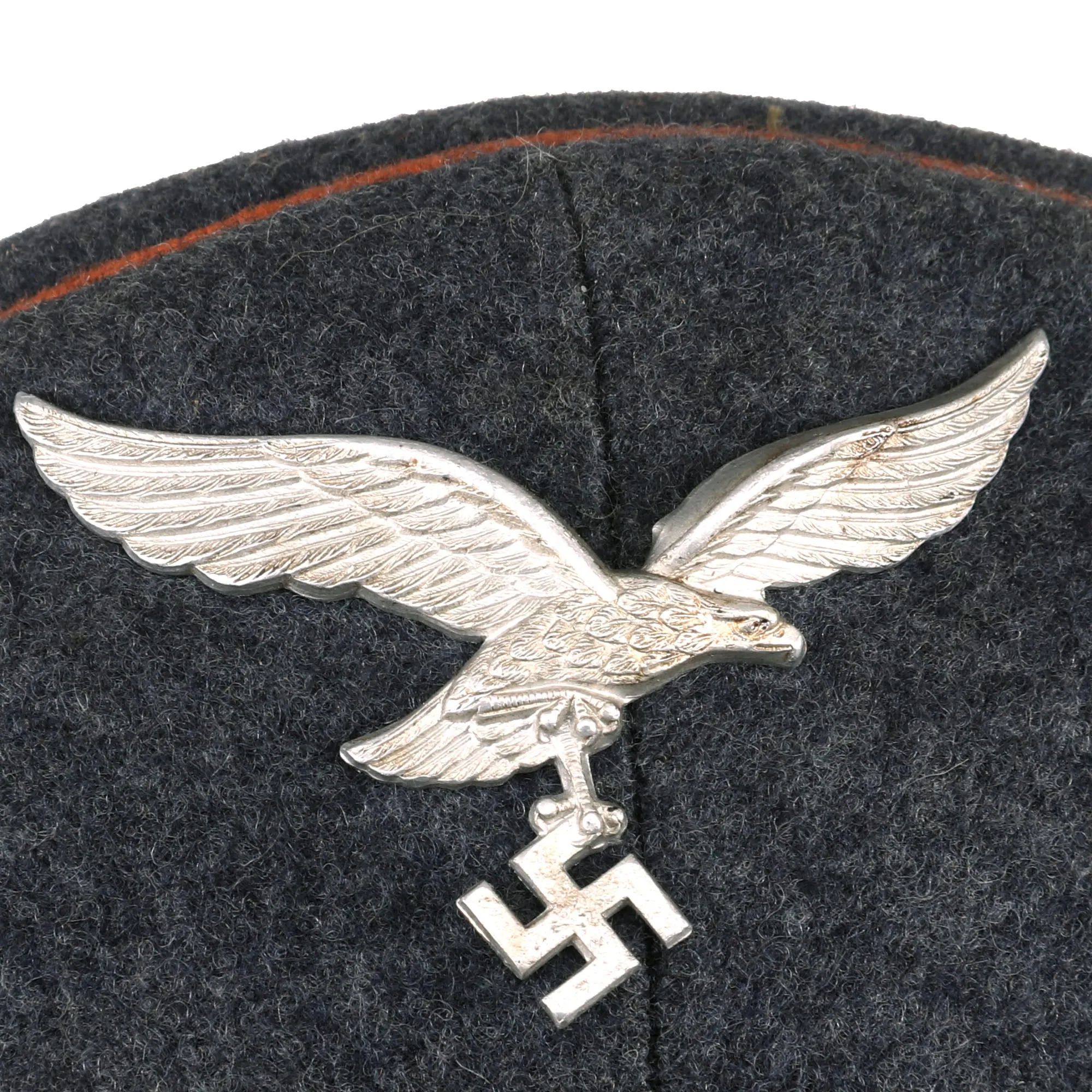 Original German WWII 1938 Dated Luftwaffe Signals Unit Marked EM/NCO Visor Cap by Franz Ritter - Size 56 ½