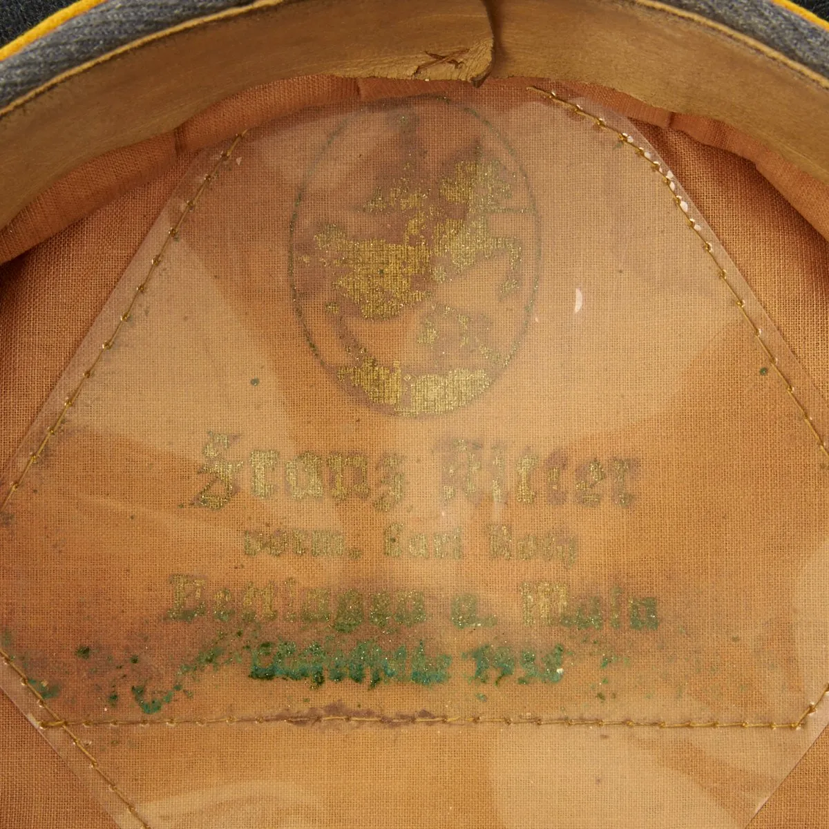 Original German WWII Luftwaffe Flight Branch Visor Cap by Franz Ritter 1938