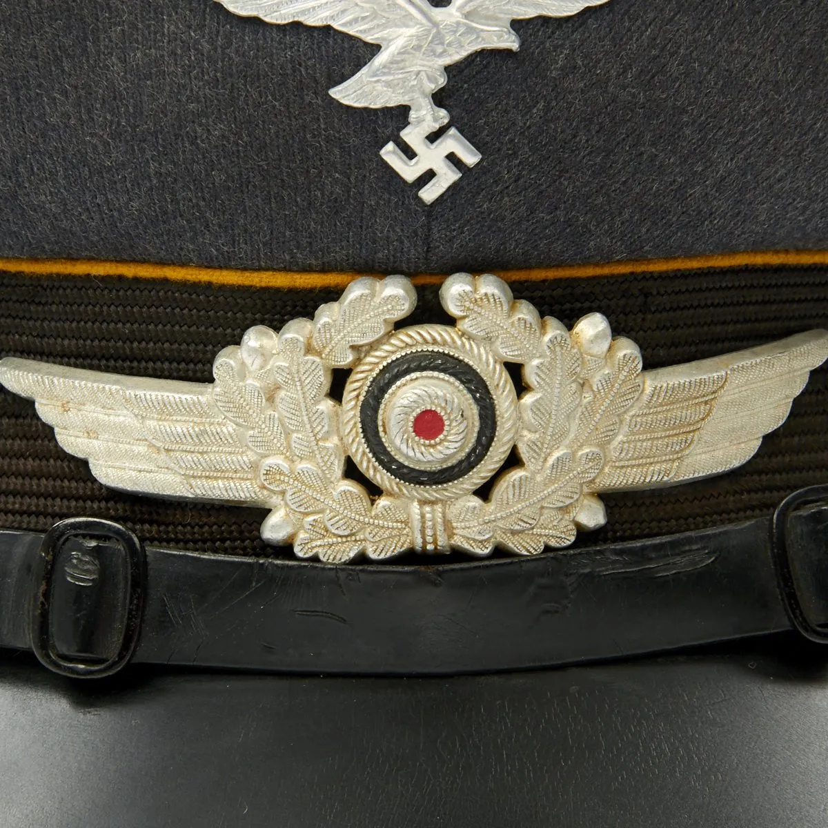 Original German WWII Luftwaffe Flight Branch Visor Cap by Franz Ritter 1938