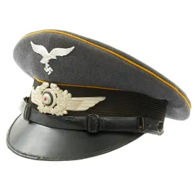 Original German WWII Luftwaffe Flight Branch Visor Cap by Franz Ritter 1938