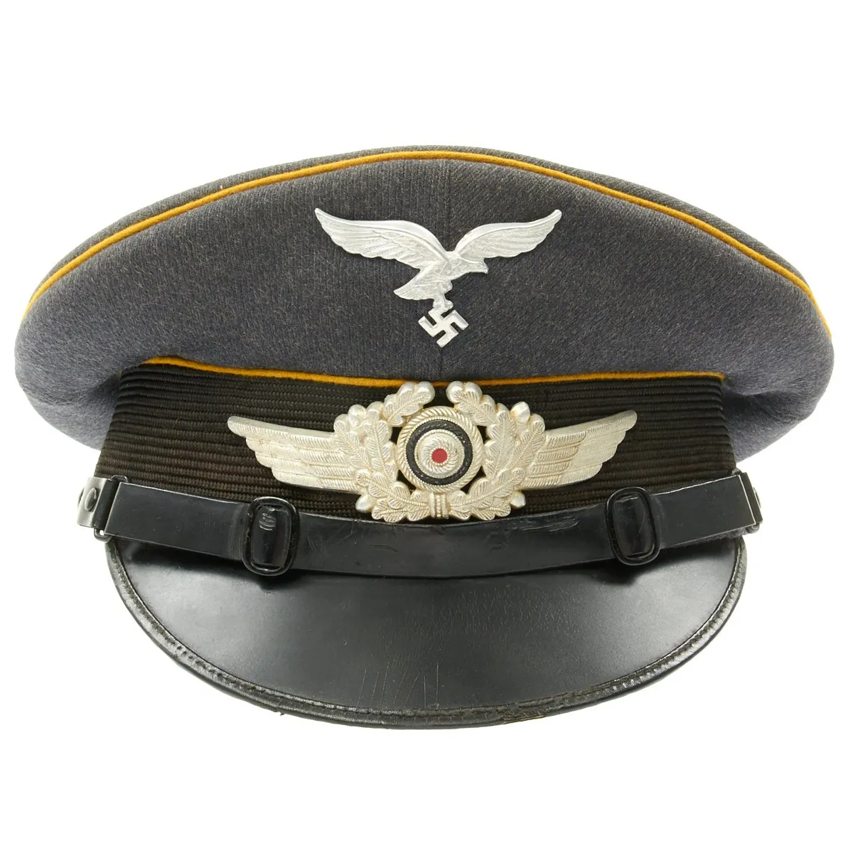 Original German WWII Luftwaffe Flight Branch Visor Cap by Franz Ritter 1938