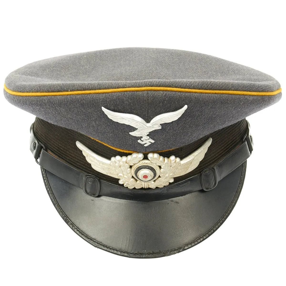 Original German WWII Luftwaffe Flight Branch Visor Cap by Franz Ritter 1938