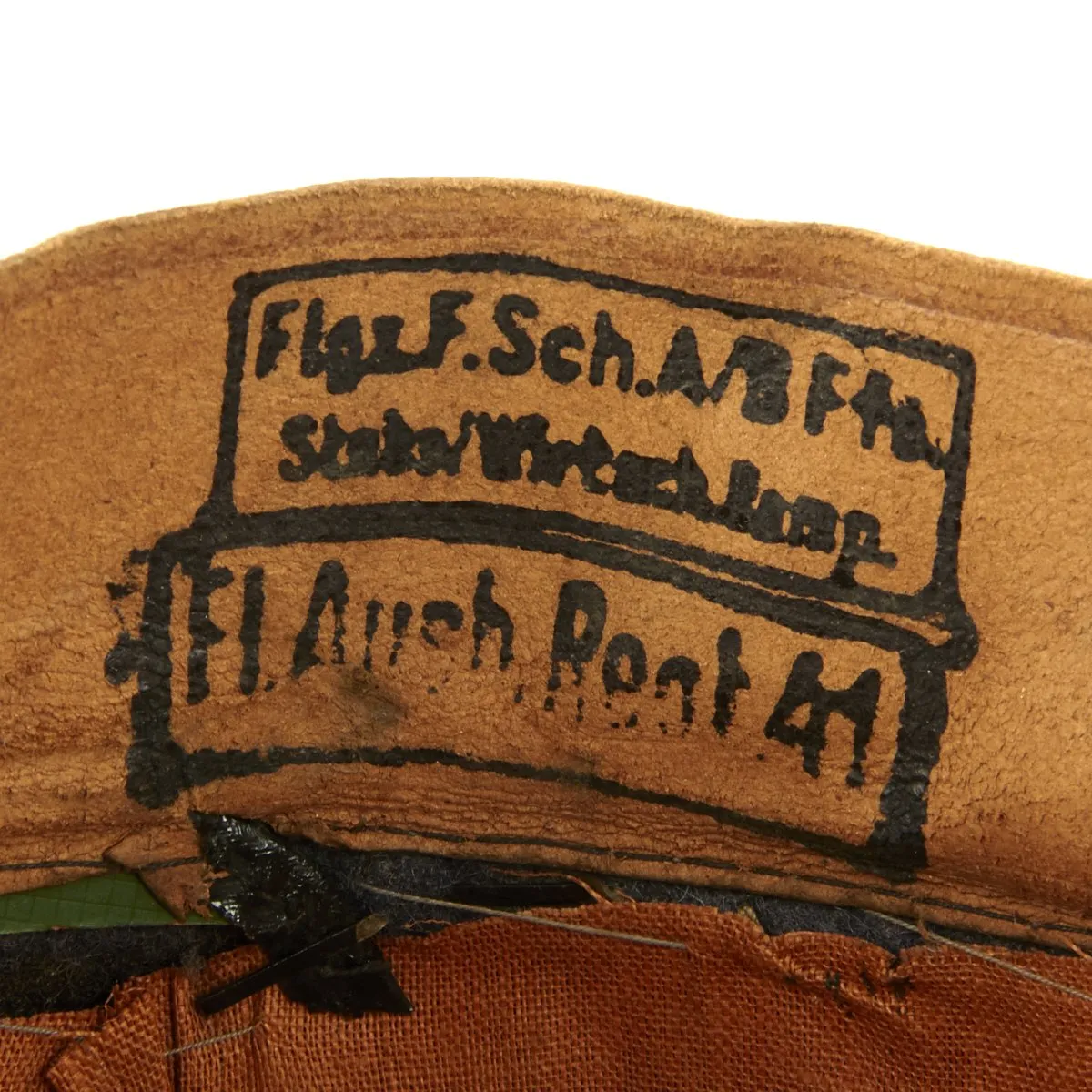 Original German WWII Luftwaffe Flight Branch Visor Cap - Fl Ausb Regt 41
