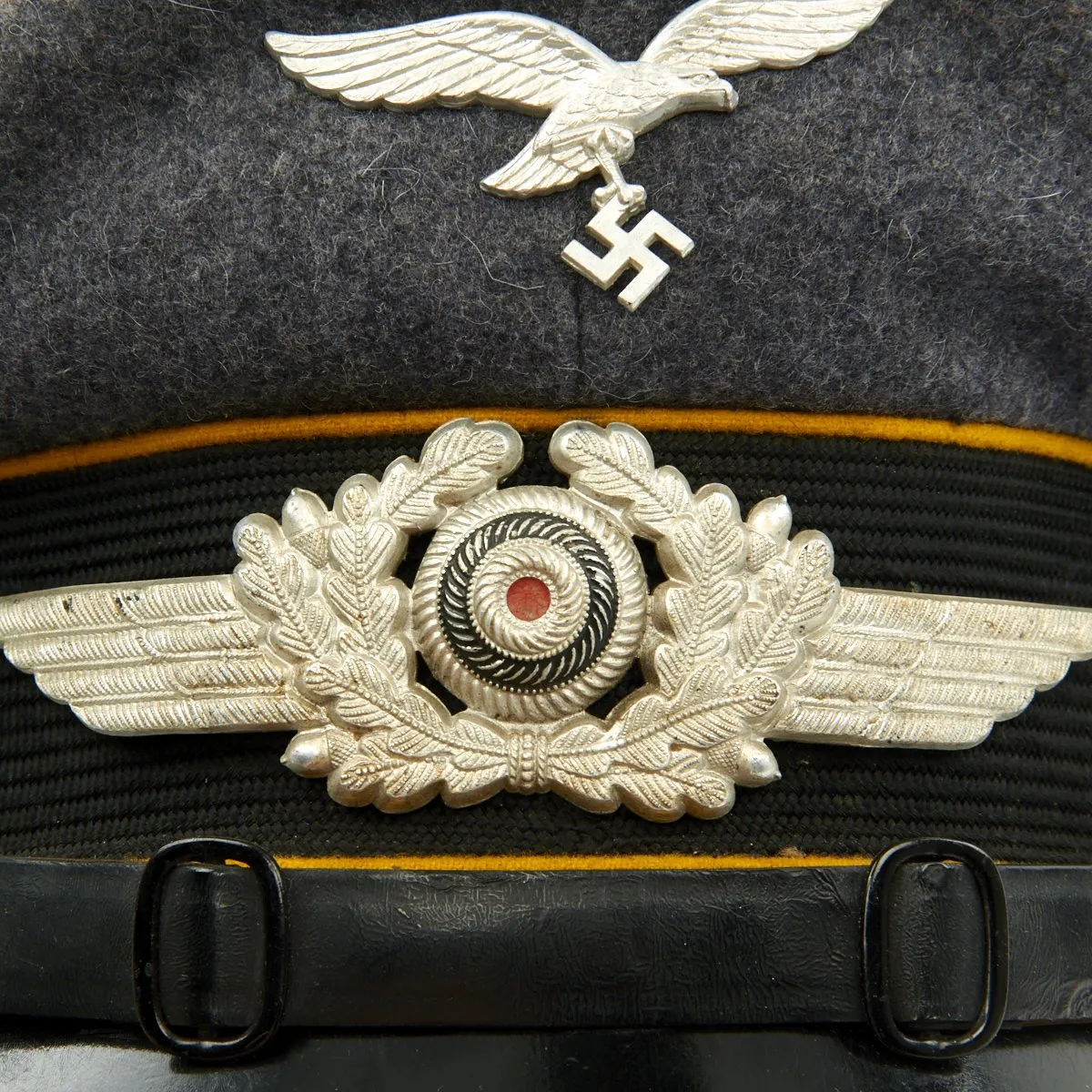 Original German WWII Luftwaffe Flight Branch Visor Cap - Fl Ausb Regt 41