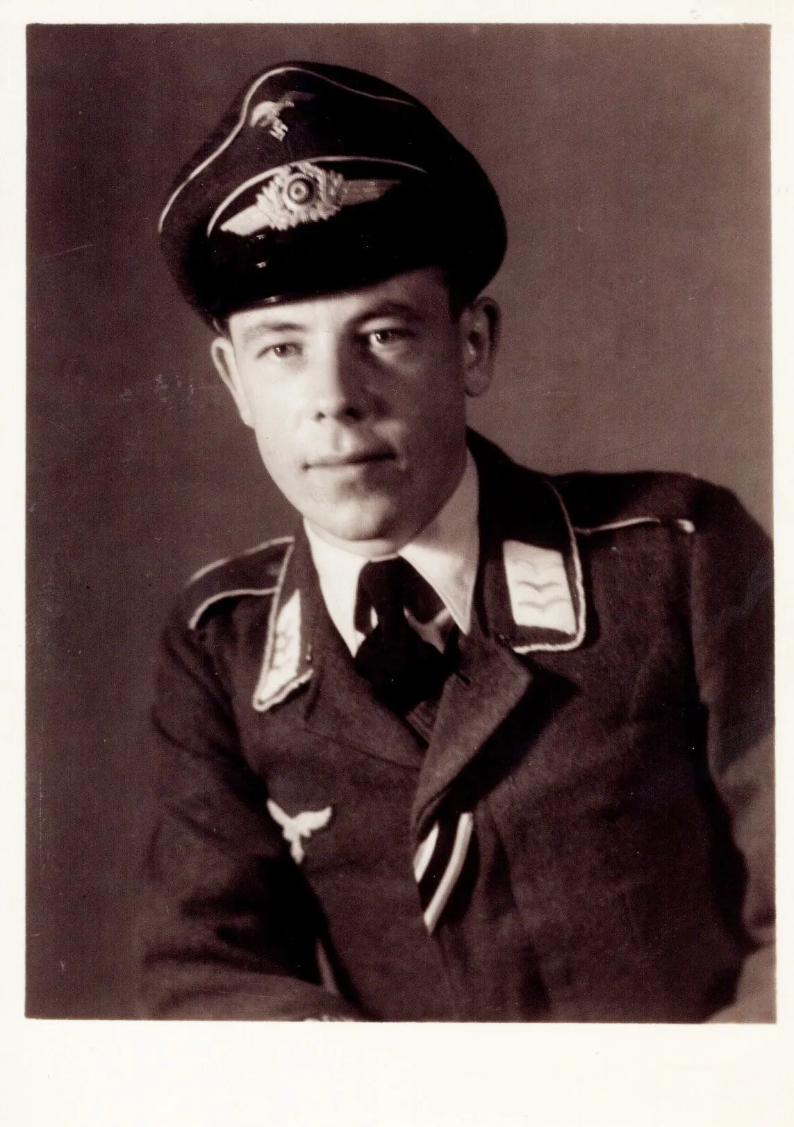 Original German WWII Luftwaffe Hermann Göring Divison Named NCO Visor Cap by J. Sperb