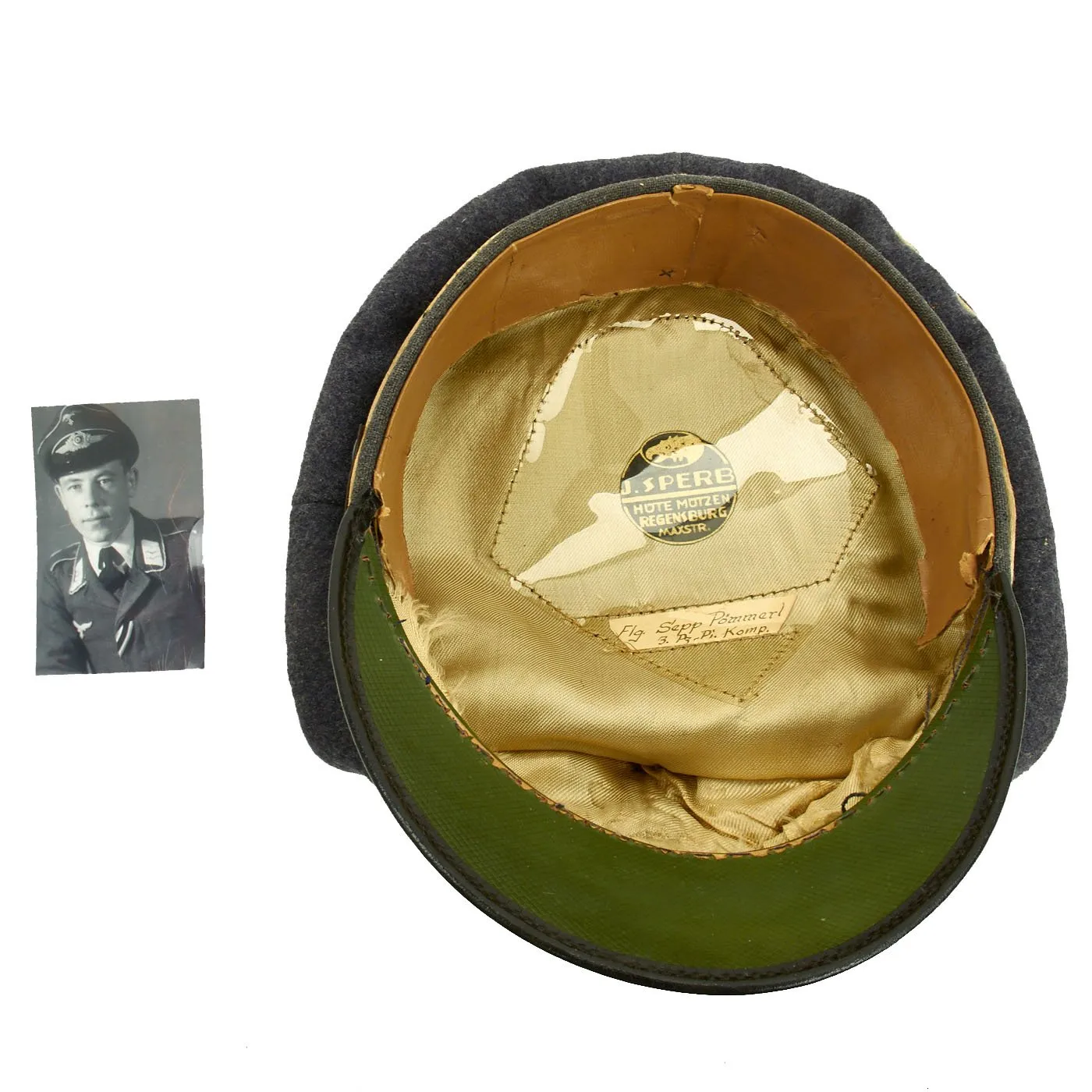 Original German WWII Luftwaffe Hermann Göring Divison Named NCO Visor Cap by J. Sperb