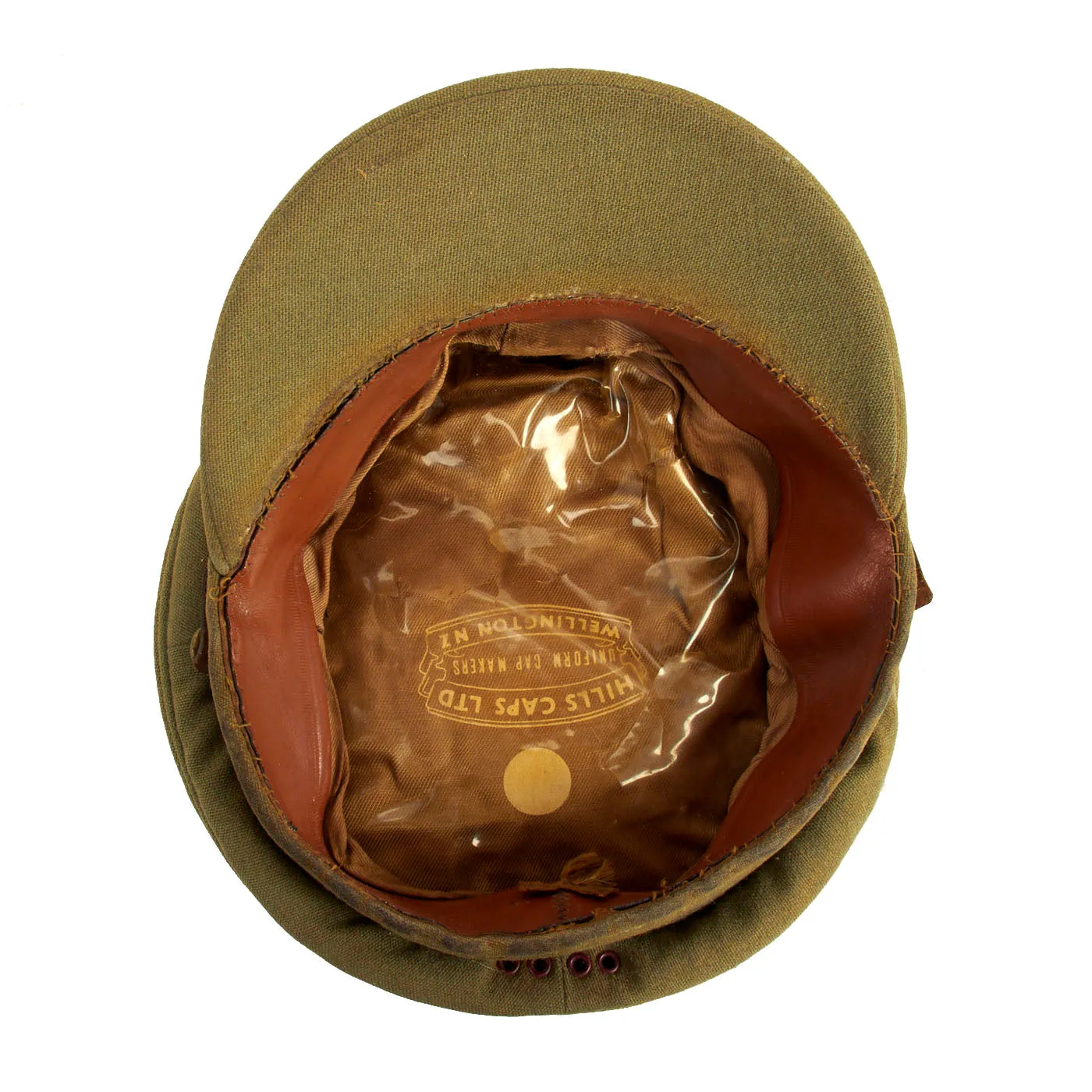 Original New Zealand WWII Named Hawkes Bay Regiment Officers’ Peaked Visor Cap by Hills Caps Ltd - Complete