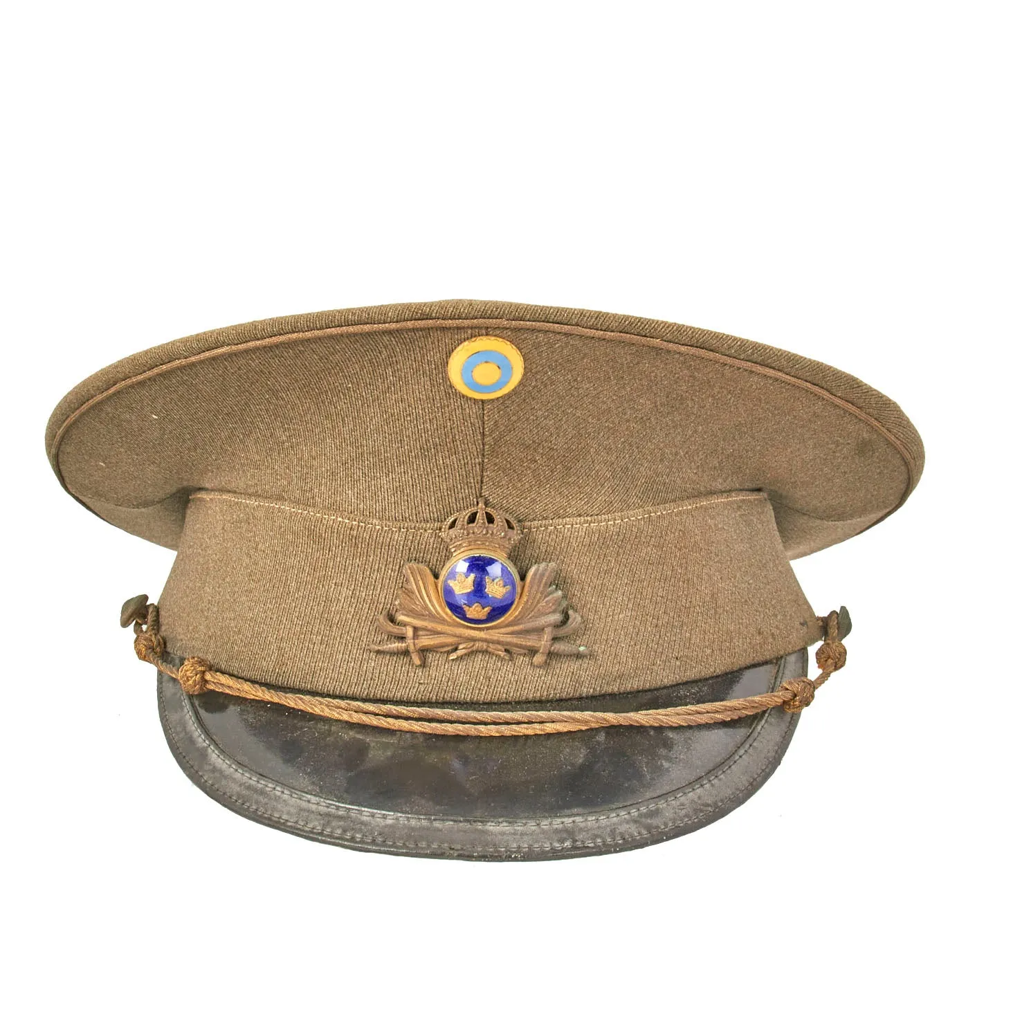 Original Swedish WWII M39 Swedish Army Officer Peaked Visor - Size 58 ½