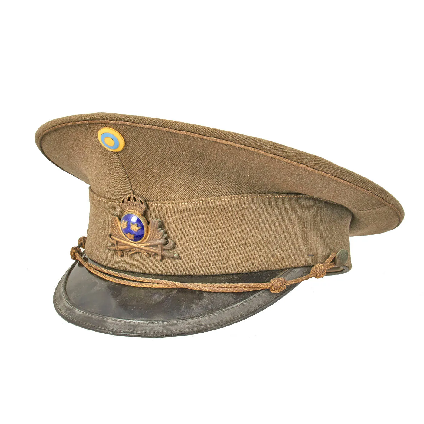 Original Swedish WWII M39 Swedish Army Officer Peaked Visor - Size 58 ½