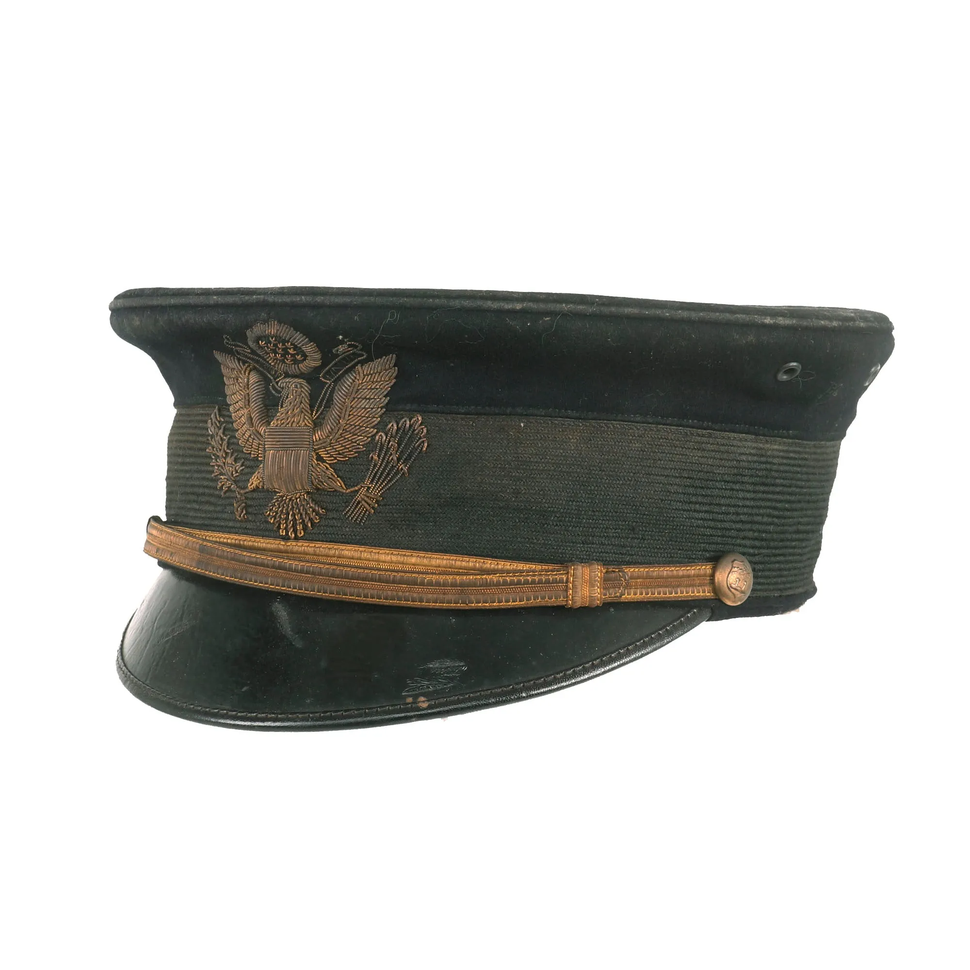 Original U.S. Philippine-American War Era US Army Officer’s M1902 Visor Cap With Direct Embroidered Bullion Insignia by The M.C. Lilley & Co - Size 7 ¼