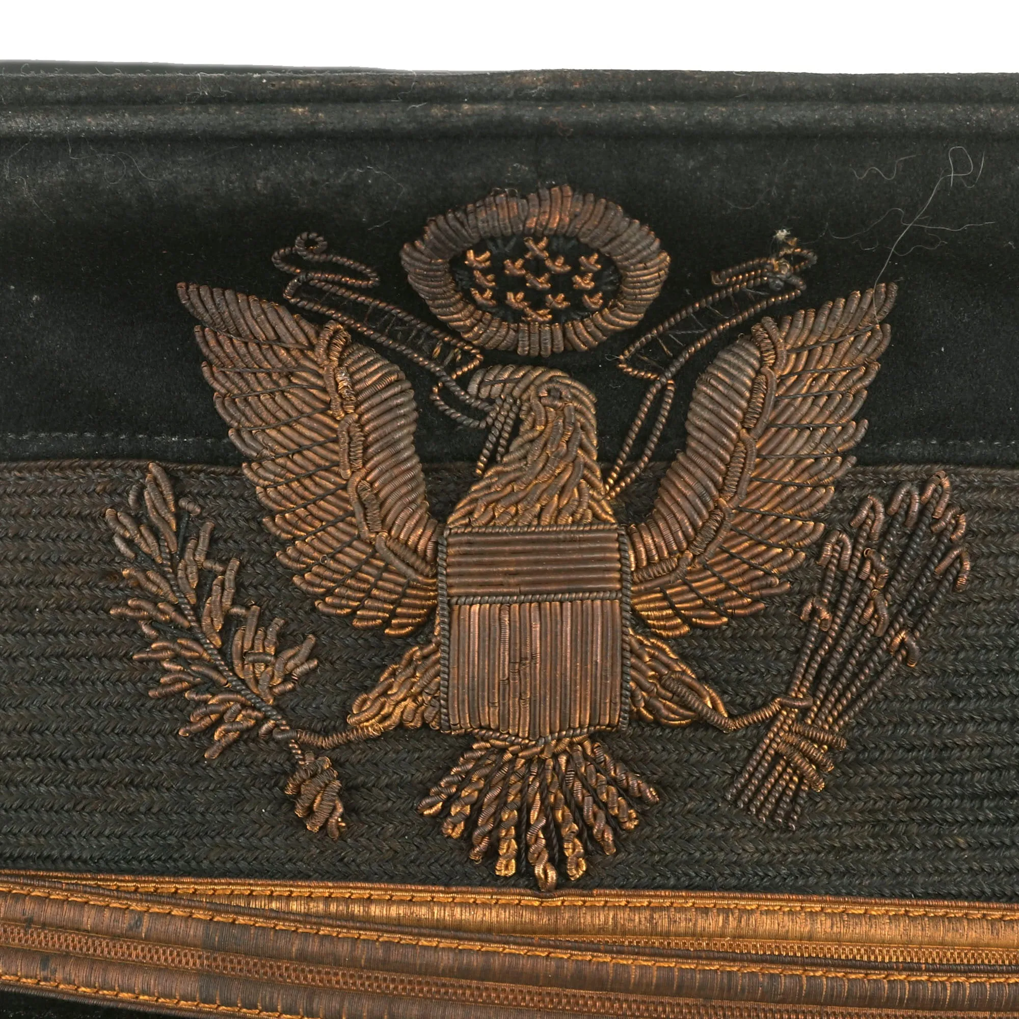 Original U.S. Philippine-American War Era US Army Officer’s M1902 Visor Cap With Direct Embroidered Bullion Insignia by The M.C. Lilley & Co - Size 7 ¼