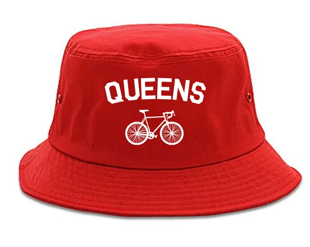 Queens New York Vintage Bike Cycling Mens Bucket Hat
