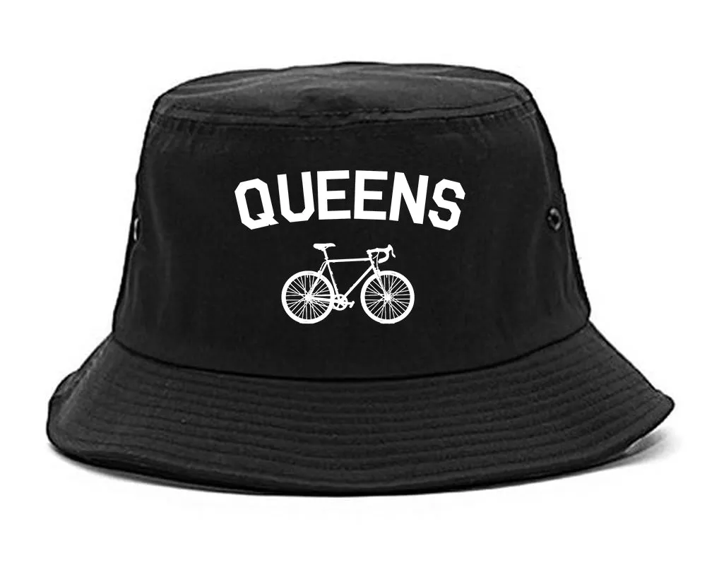 Queens New York Vintage Bike Cycling Mens Bucket Hat
