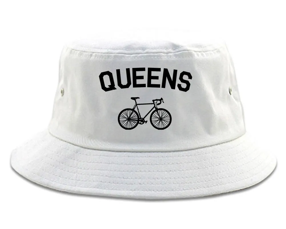 Queens New York Vintage Bike Cycling Mens Bucket Hat