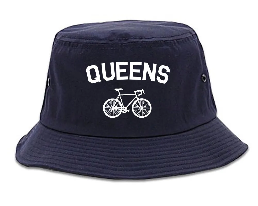 Queens New York Vintage Bike Cycling Mens Bucket Hat