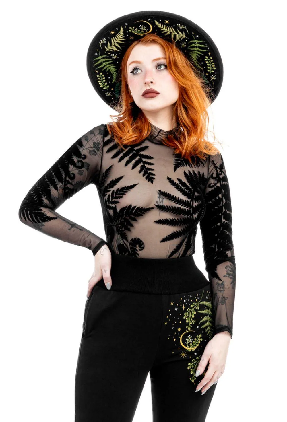Restyle - Herbal Witch - Wide Brim Witchy Hat