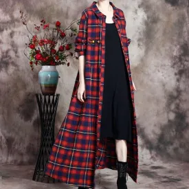 Retro Linen Plaid Shirt Dress | Nirvana