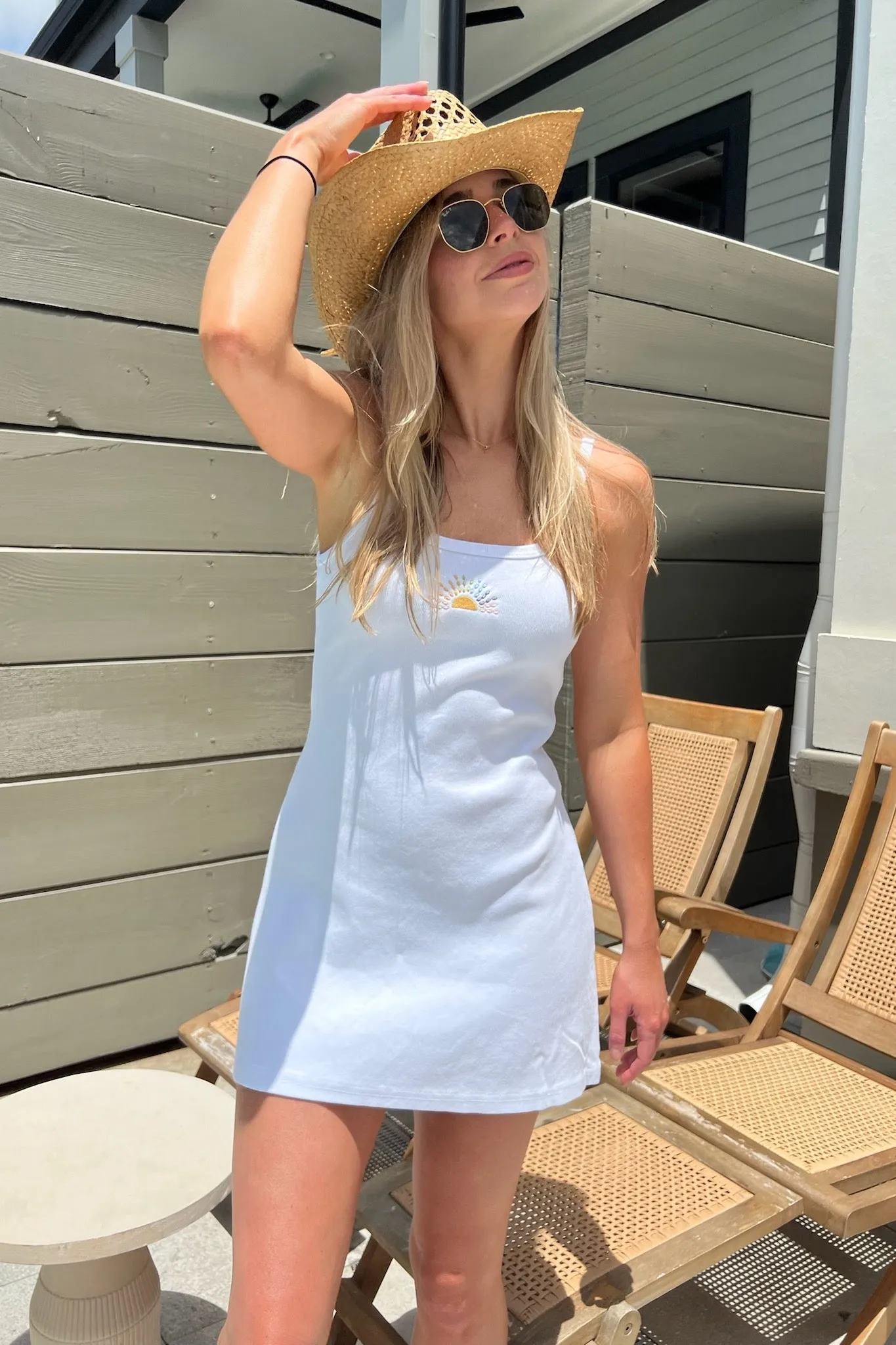 Ribbed Mini Dress ~ Sunset