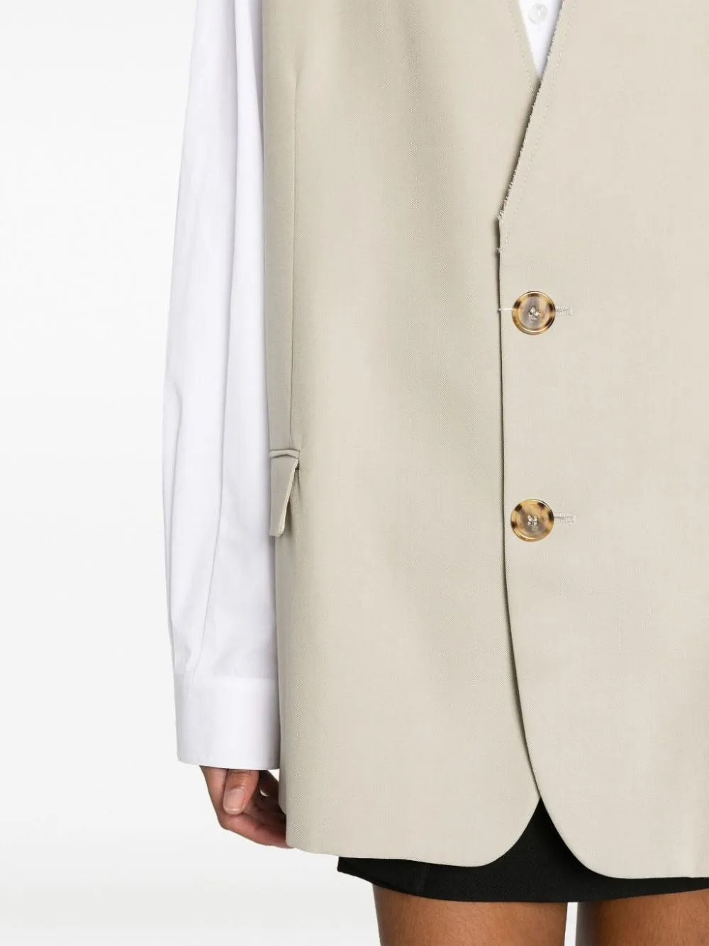 SINGLE-BREASTED TAILORED WOOL BLEND VEST