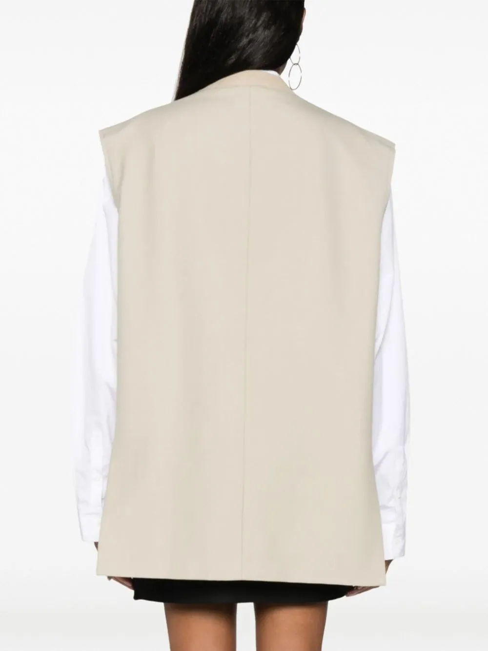SINGLE-BREASTED TAILORED WOOL BLEND VEST