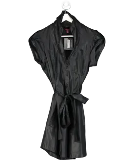 Ted Baker Black Belted Puff Sleeve Button Down Mini Dress UK 14
