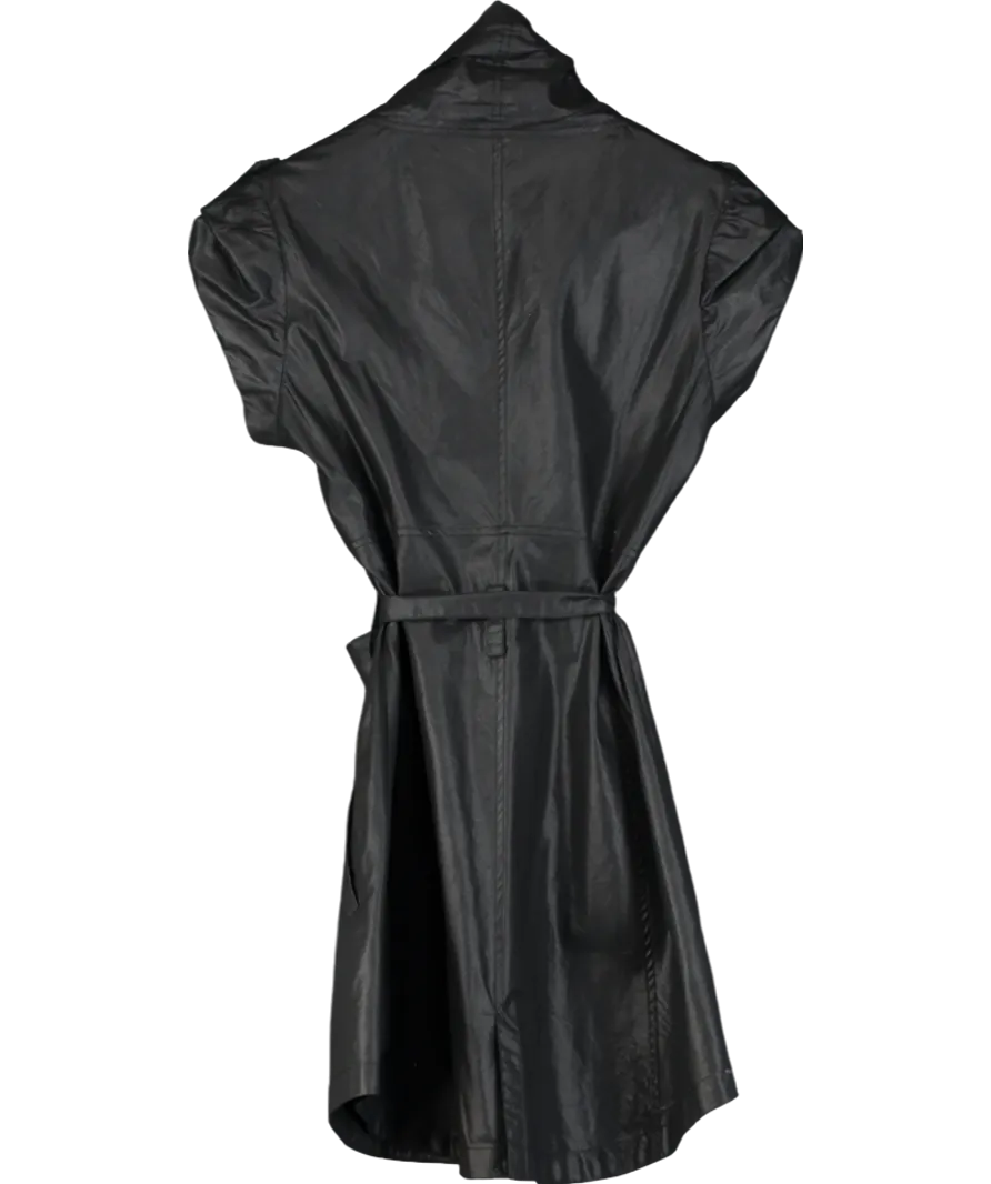 Ted Baker Black Belted Puff Sleeve Button Down Mini Dress UK 14