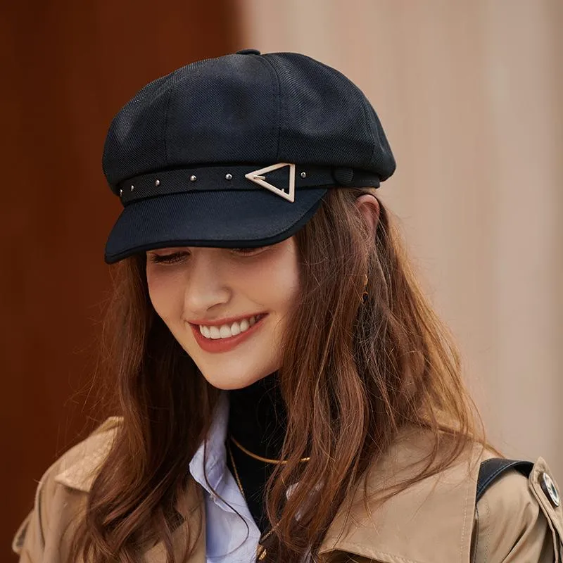 Triangle Buckle Gold Stud Cap