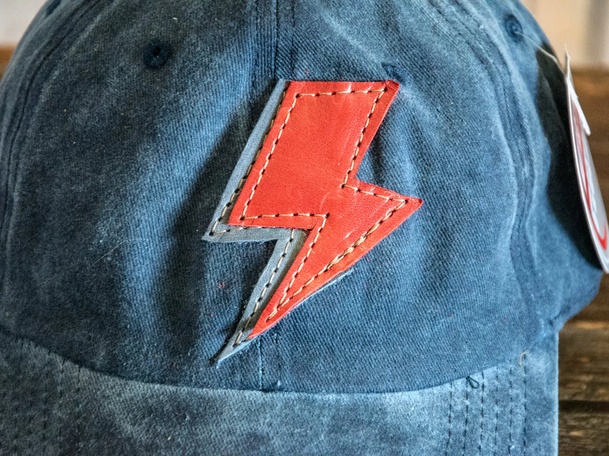 Vintage Style Hat | Baseball Cap | Bowie Bolt Washed Navy | Icon Series