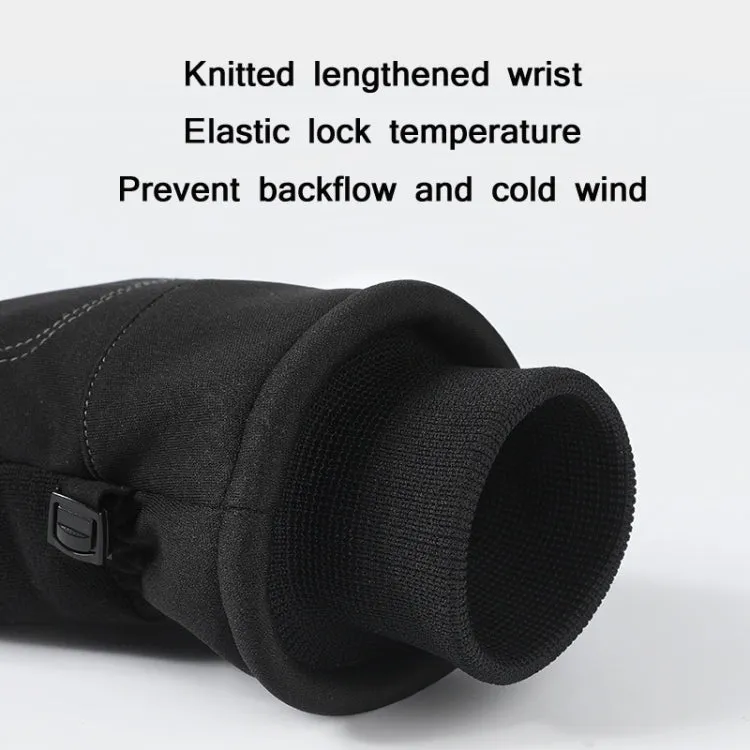 WEST BIKING YP0211221 Winter Warm Fleece Riding Gloves Non-Slip Waterproof Touch Screen Gloves, Size: L(Black)